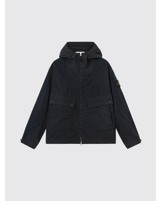 Stone Island Black Hooded Parka for men