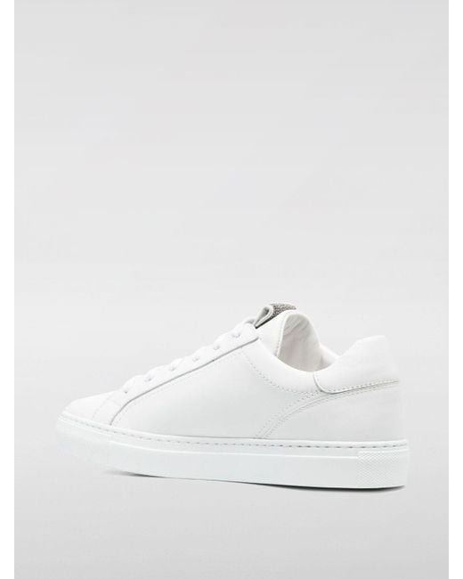 Sneakers in pelle con monile di Brunello Cucinelli in White