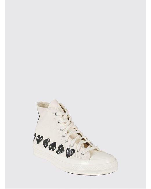 COMME DES GARÇONS PLAY Natural Cotton Canvas Sneakers for men