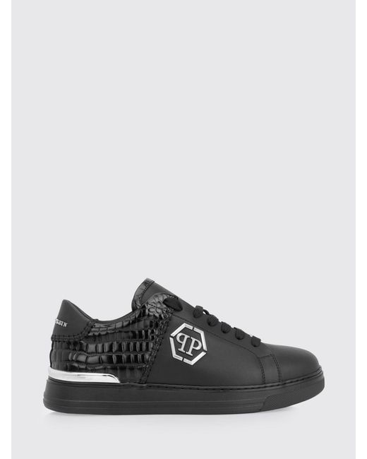 Philipp Plein Black Leather Sneakers for men