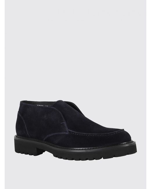 Doucal's Blue Suede Chukka Boots for men