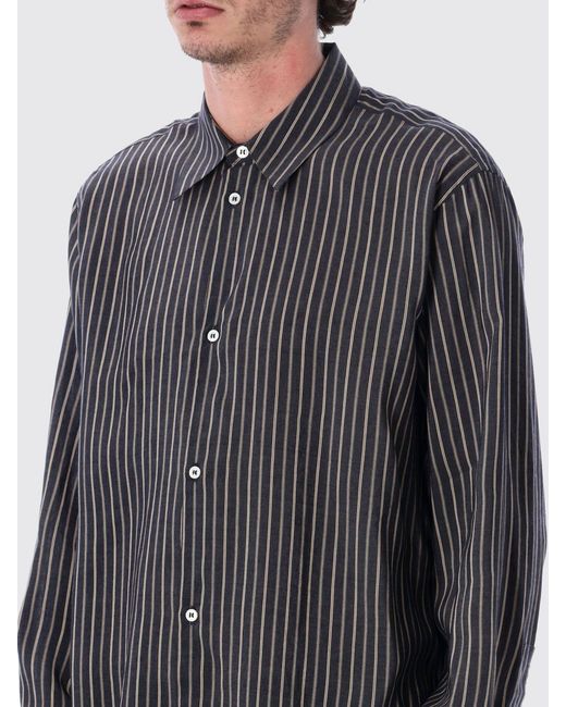 Studio Nicholson Gray Striped Cotton Shirt for men