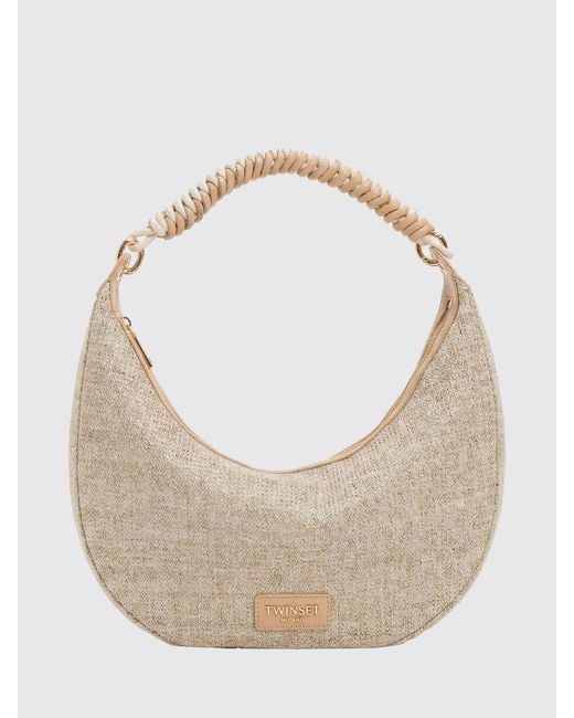 Twinset Natural Raffia Hobo Bag