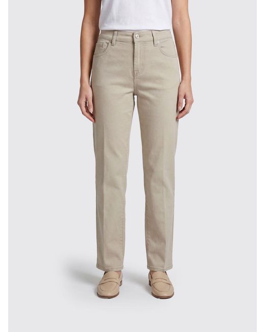 7 For All Mankind Natural Stretch-Cotton Denim Straight Jeans
