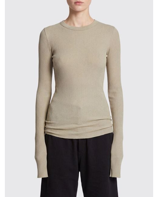 Rick Owens Natural Viscose And Silk Knit Top