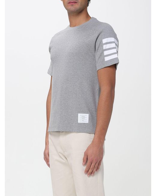 Thom Browne Gray 4-Bar Cotton T-Shirt for men