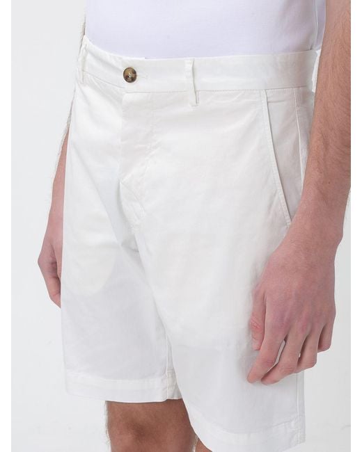 Brooksfield White Gabardine Bermuda Shorts for men