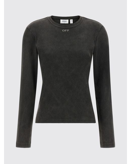 Off-White c/o Virgil Abloh Black Slim Fit Long-Sleeve Cotton T-Shirt With Contrast Logo