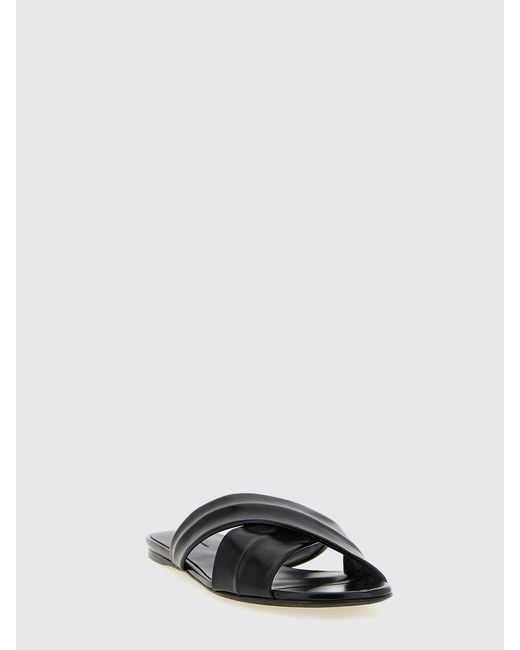 Khaite Black Leather Liria Sandal