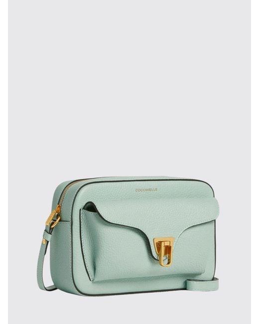 Coccinelle Green Beat Mini Hammered Leather Bag