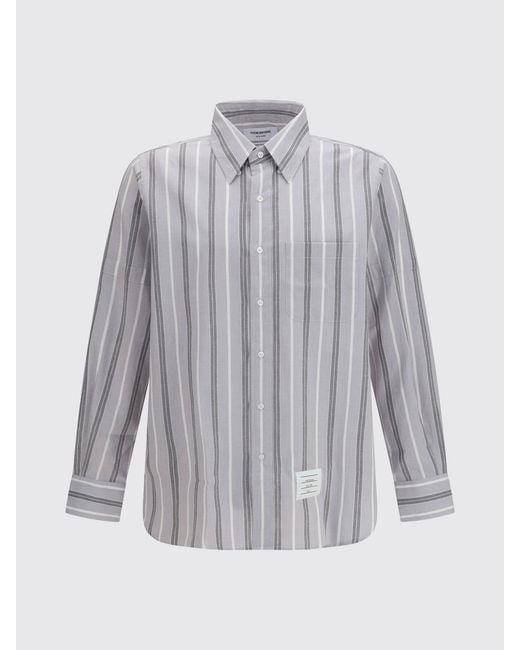 Thom Browne Blue Striped Cotton Classic Shirt for men