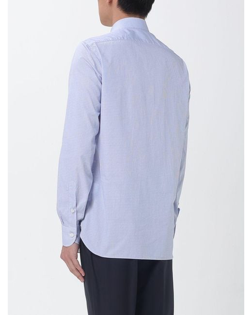 Luigi Borrelli Napoli Blue Striped Cotton Shirt for men