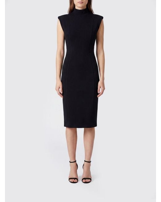 Alaïa Black Sleeveless High-Neck Sheath Midi Dress