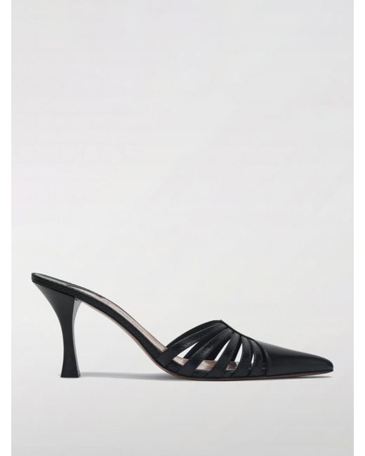Paris Texas Black Flat Sandals
