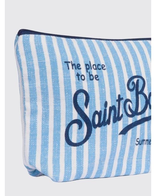 Mc2 Saint Barth Blue Aline Gestreifte Leinen-Pochette