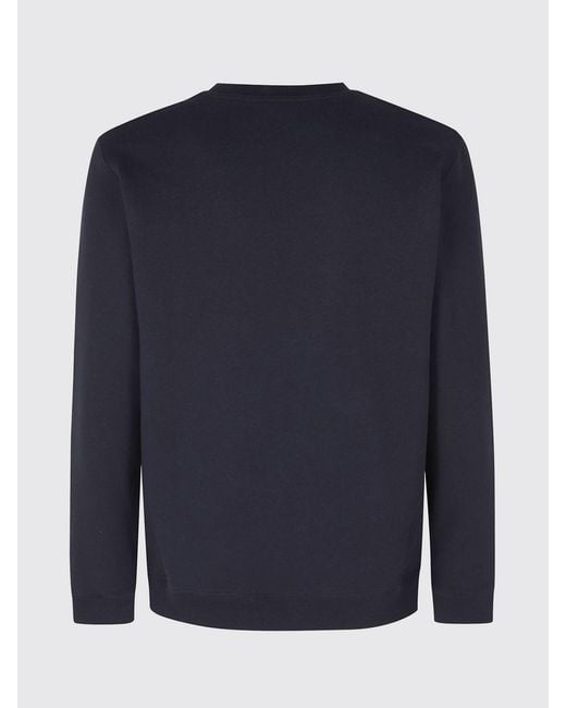 Dondup Blue Cotton Crewneck Jumper With Contrast Logo for men