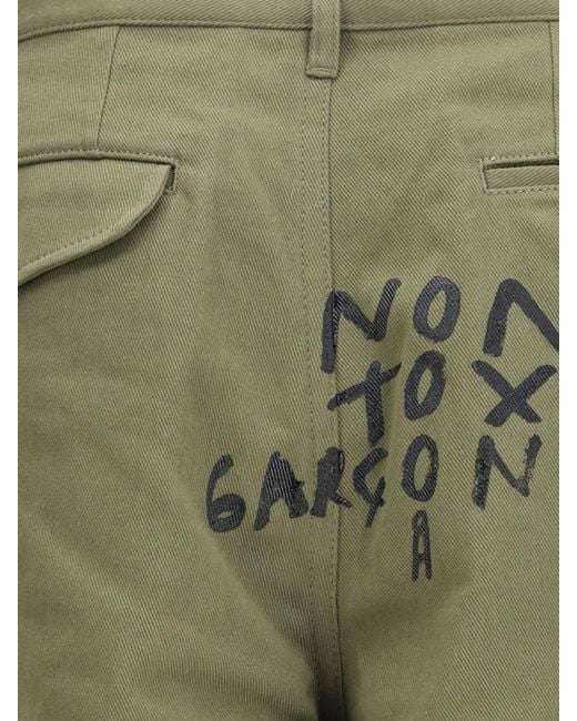 Comme des Garçons Green Cotton Shorts for men