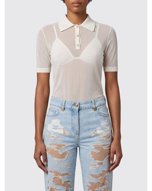 Elisabetta Franchi Blue Viscose Polo Shirt