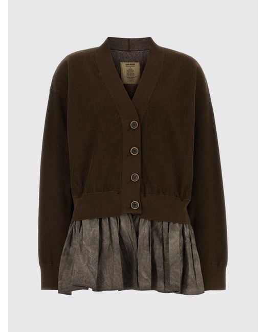 Uma Wang Brown Cotton And Silk Cardigan