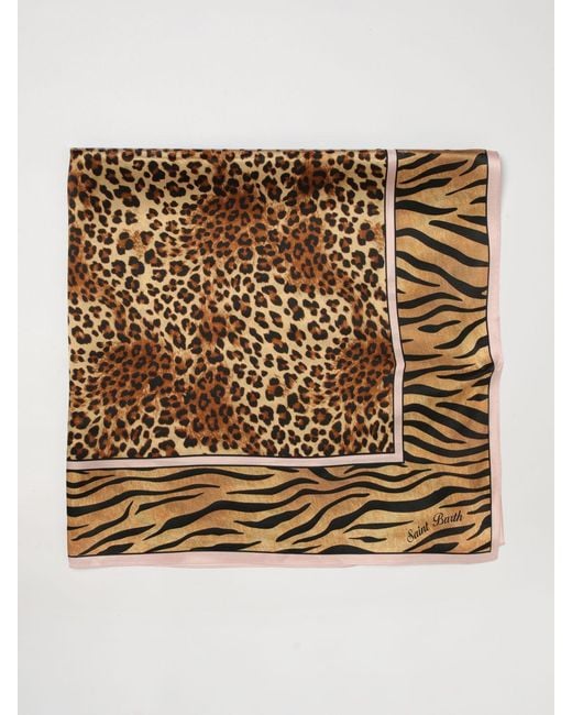 Mc2 Saint Barth Metallic Animalier Silk Scarf