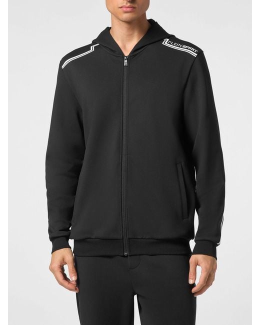 Philipp Plein Gray Zip-Up Hooded Sweatshirt for men