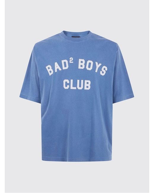 DSquared² Blue Cotton Crew Neck T-Shirt With Slogan for men