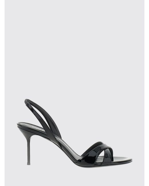 Paris Texas Metallic Lidia Patent Leather Mid-Heel Slingback Sandals