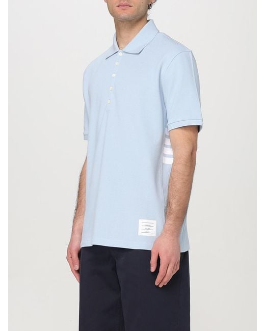 Thom Browne Blue Basic Cotton Polo Shirt for men