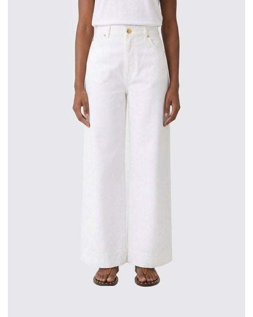 Alberta Ferretti White Cotton Pants