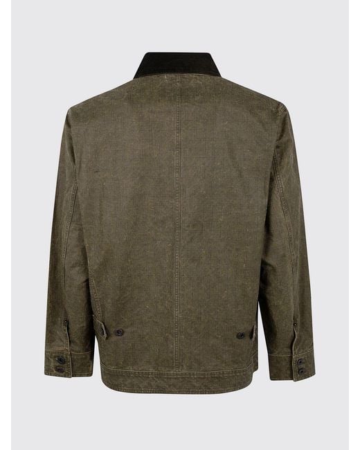 Filson Green Journeyman Cotton Jacket With Corduroy Collar for men