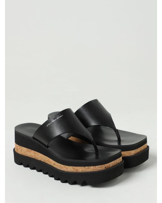 Stella McCartney Black Flat Sandals