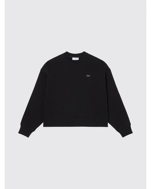 Lacoste Black Cotton Blend Crew-Neck Sweatshirt