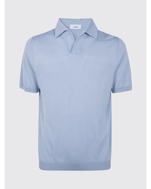 Lardini Blue Knit Polo Shirt for men