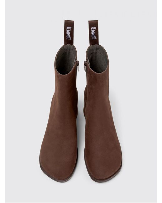 Camper Brown Kora Nubuck Ankle Boots