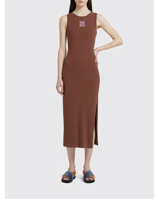 Marni Brown Cotton Dress
