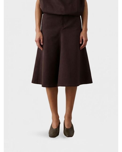 Soeur Black Cotton Midi Skirt