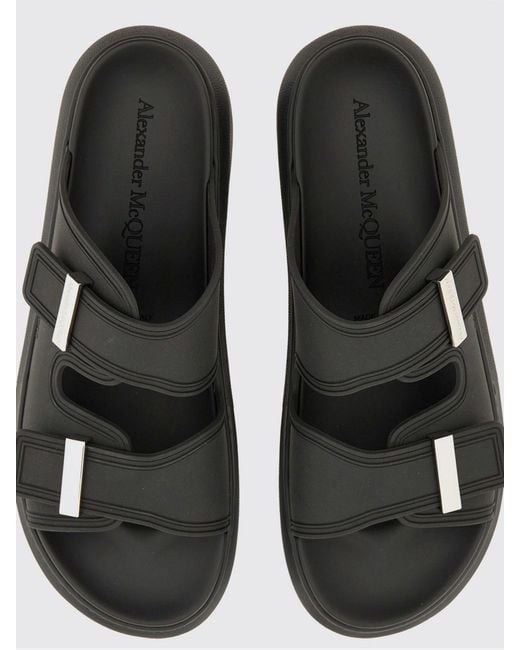 McQueen Black Hyrid Rubber Sandal for men