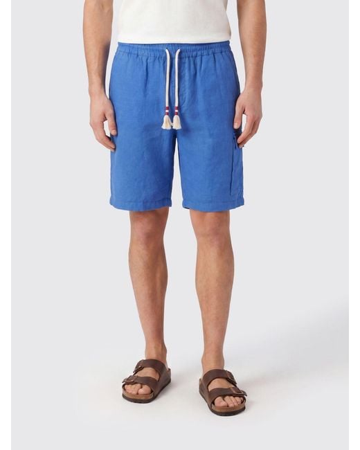 Mc2 Saint Barth Blue Cotton Cargo Shorts for men