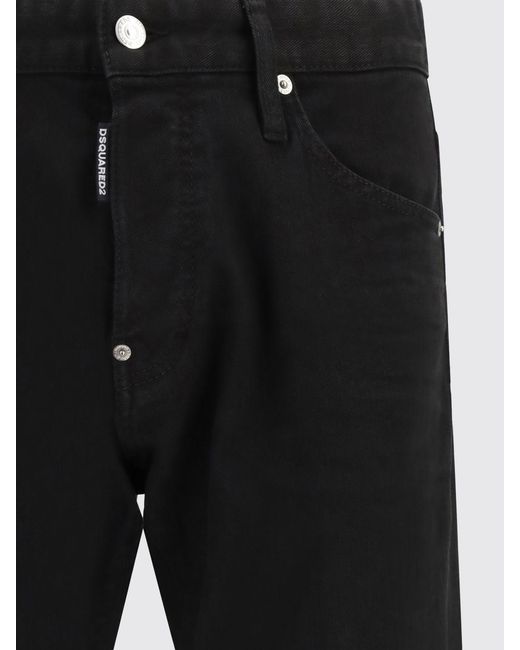 DSquared² Black Dyed Teddy Stretch Denim Jeans for men