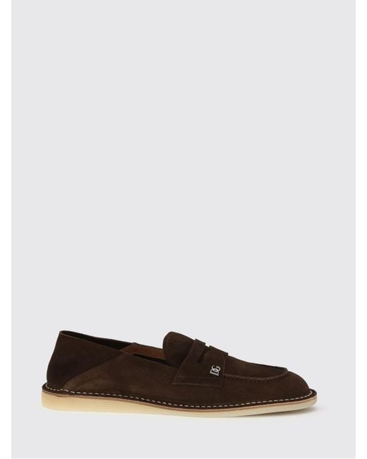 Dolce & Gabbana White Dolce &Amp Gabbana Suede Loafers for men