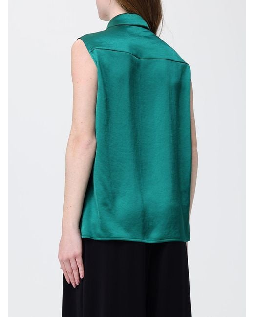Versace Green Satin Shirt With Foulard