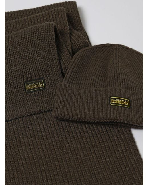 Set Sciarpa + Cappello Sweeper Legacy di Barbour in Black da Uomo