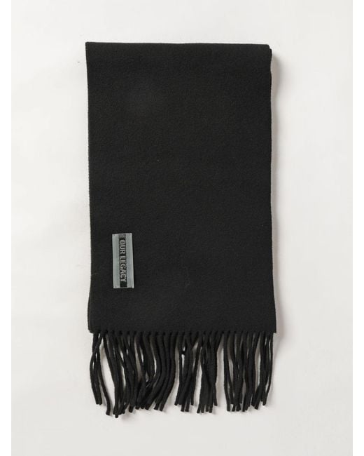 Our Legacy Black Estate Wool Scarf for men