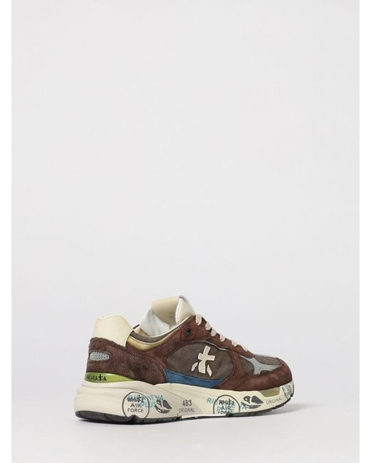 Premiata White Mase Suede And Canvas Sneakers for men