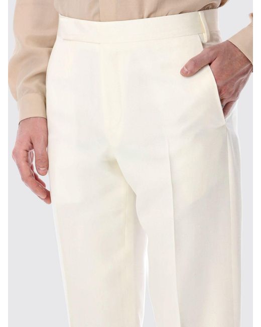 Lardini White Silk Blend Tailored Trousers for men