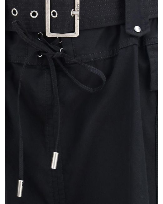 McQueen Black Cotton Cargo Shorts