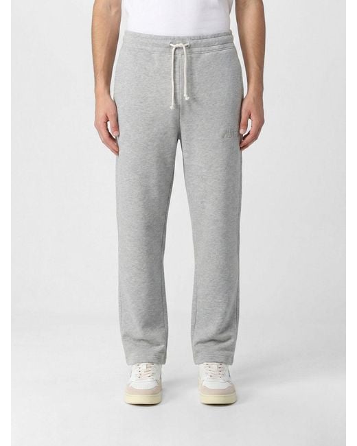 Autry Gray Cotton Jogging Trousers for men