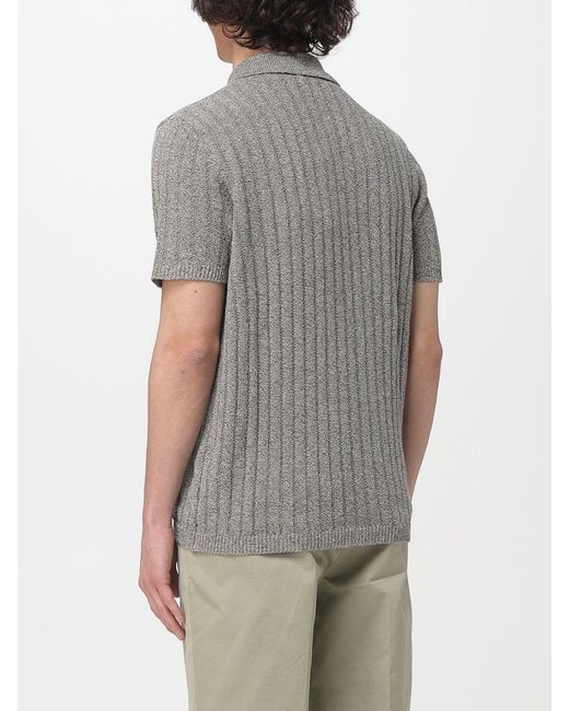 Barena Gray Elo Libea Linen And Cotton Polo for men