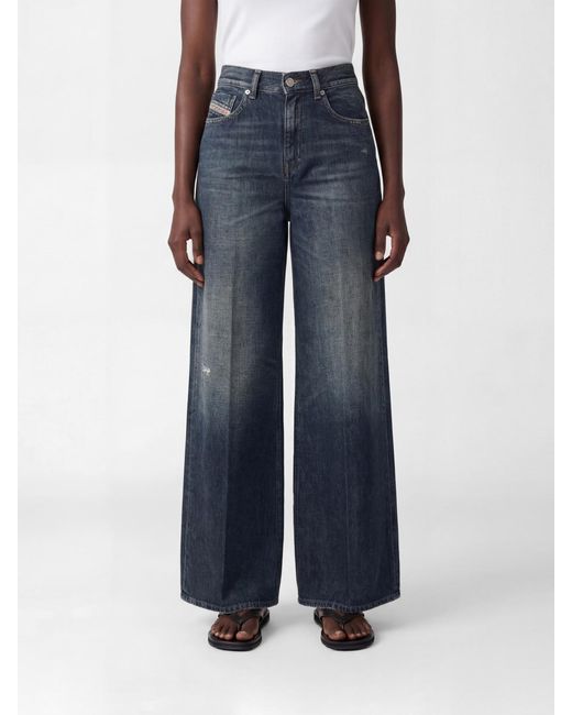 DIESEL Blue D-Akemi Cotton Denim Jeans