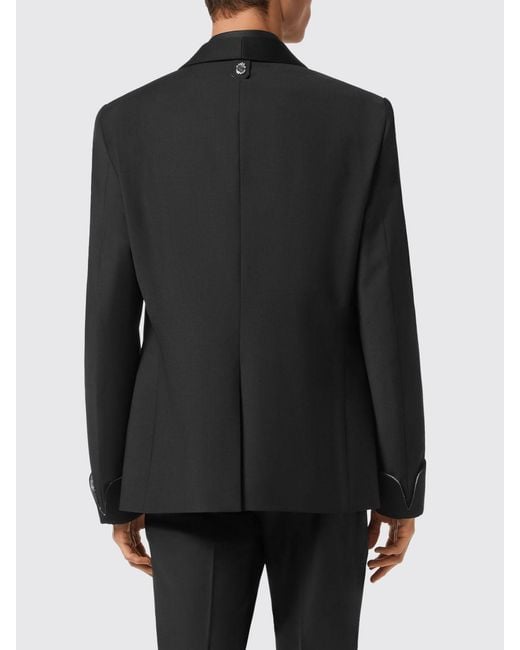 Billionaire Black Single-Breasted Wool Blazer for men